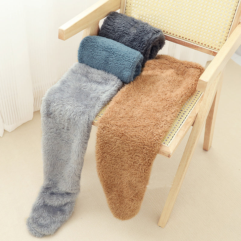 Over Knee High Fuzzy Long Socks Winter Warm Cold Leg Knee Joint Cold-Proof Stockings Home Floor Sleeping Socks