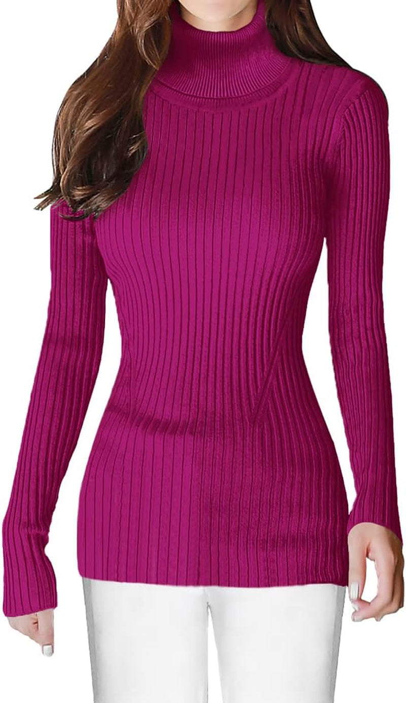 Mock Neck Ribbed Sweaters for Women Cute Sexy Knitted Warm Fitted Fashion Pullover Sweater